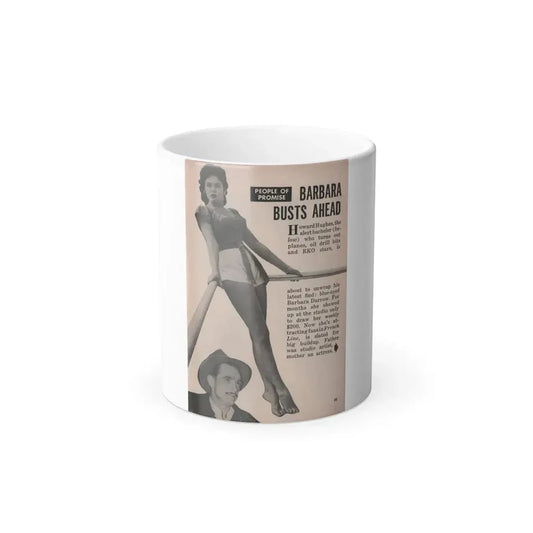 Barbara Darrow #24 - 1 B&W Photo & Article from People Pocket Mag. 4-21-54 (Vintage Female Icon) Color Changing Mug 11oz 11oz - Go Mug Yourself