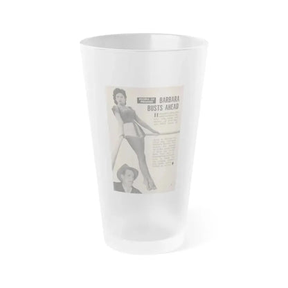 Barbara Darrow #24 - 1 B&W Photo & Article from People Pocket Mag. 4-21-54 (Vintage Female Icon) Frosted Pint Glass 16oz 16oz Frosted - Go Mug Yourself