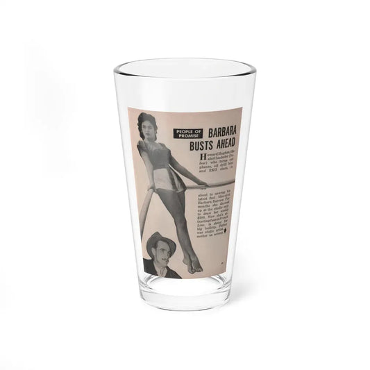 Barbara Darrow #24 - 1 B&W Photo & Article from People Pocket Mag. 4-21-54 (Vintage Female Icon) Pint Glass 16oz 16oz - Go Mug Yourself