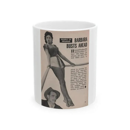 Barbara Darrow #24 - 1 B&W Photo & Article from People Pocket Mag. 4-21-54 (Vintage Female Icon) White Coffee Mug 11oz - Go Mug Yourself