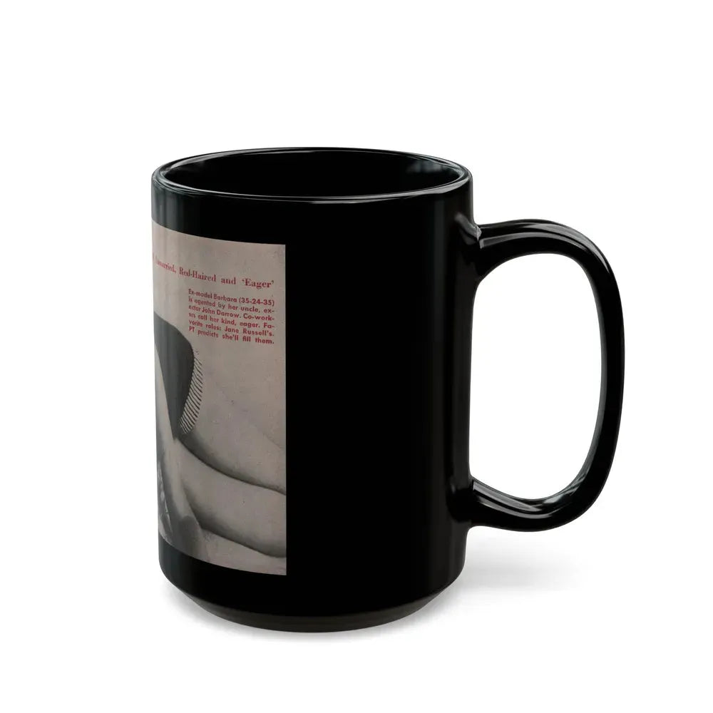 Barbara Darrow #25 - 1 B&W Centerfold Photo from People Pocket Mag. 4-21-54 (Vintage Female Icon) Black Coffee Mug - Go Mug Yourself