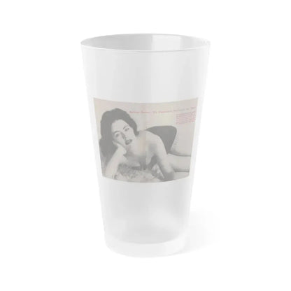 Barbara Darrow #25 - 1 B&W Centerfold Photo from People Pocket Mag. 4-21-54 (Vintage Female Icon) Frosted Pint Glass 16oz 16oz Frosted - Go Mug Yourself