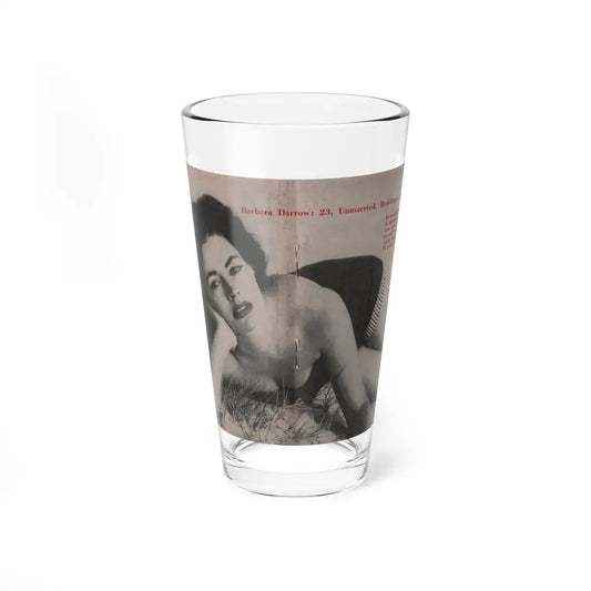 Barbara Darrow #25 - 1 B&W Centerfold Photo from People Pocket Mag. 4-21-54 (Vintage Female Icon) Pint Glass 16oz 16oz - Go Mug Yourself