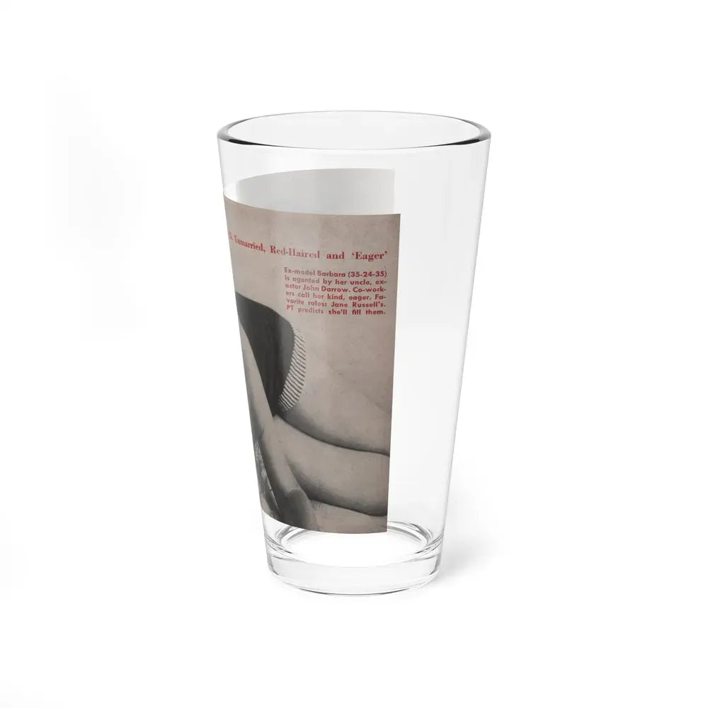 Barbara Darrow #25 - 1 B&W Centerfold Photo from People Pocket Mag. 4-21-54 (Vintage Female Icon) Pint Glass 16oz - Go Mug Yourself