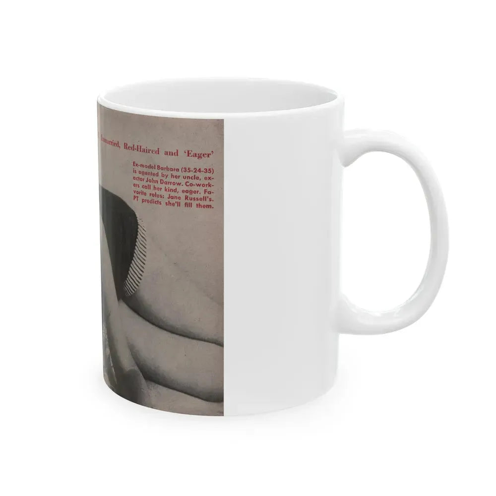 Barbara Darrow #25 - 1 B&W Centerfold Photo from People Pocket Mag. 4-21-54 (Vintage Female Icon) White Coffee Mug - Go Mug Yourself
