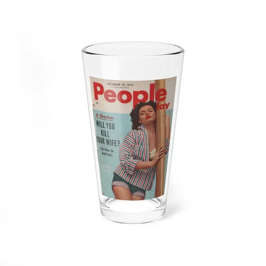 Barbara Darrow #26 - Barbara on Cover in Color of People Pocket Mag. 12-29-54 (Vintage Female Icon) Pint Glass 16oz 16oz - Go Mug Yourself