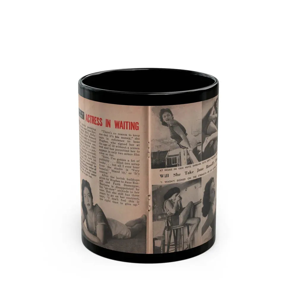 Barbara Darrow #27 - 5 B&W Photos & Article from People Pocket Mag. 12-29-54 (Vintage Female Icon) Black Coffee Mug 11oz - Go Mug Yourself