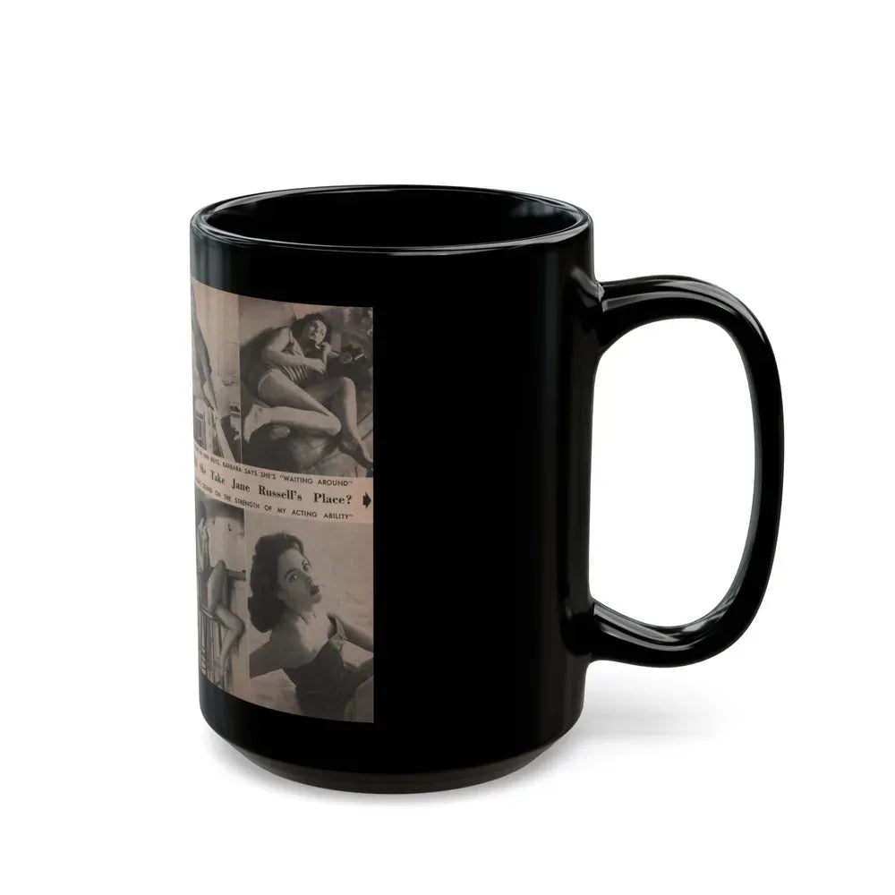 Barbara Darrow #27 - 5 B&W Photos & Article from People Pocket Mag. 12-29-54 (Vintage Female Icon) Black Coffee Mug - Go Mug Yourself