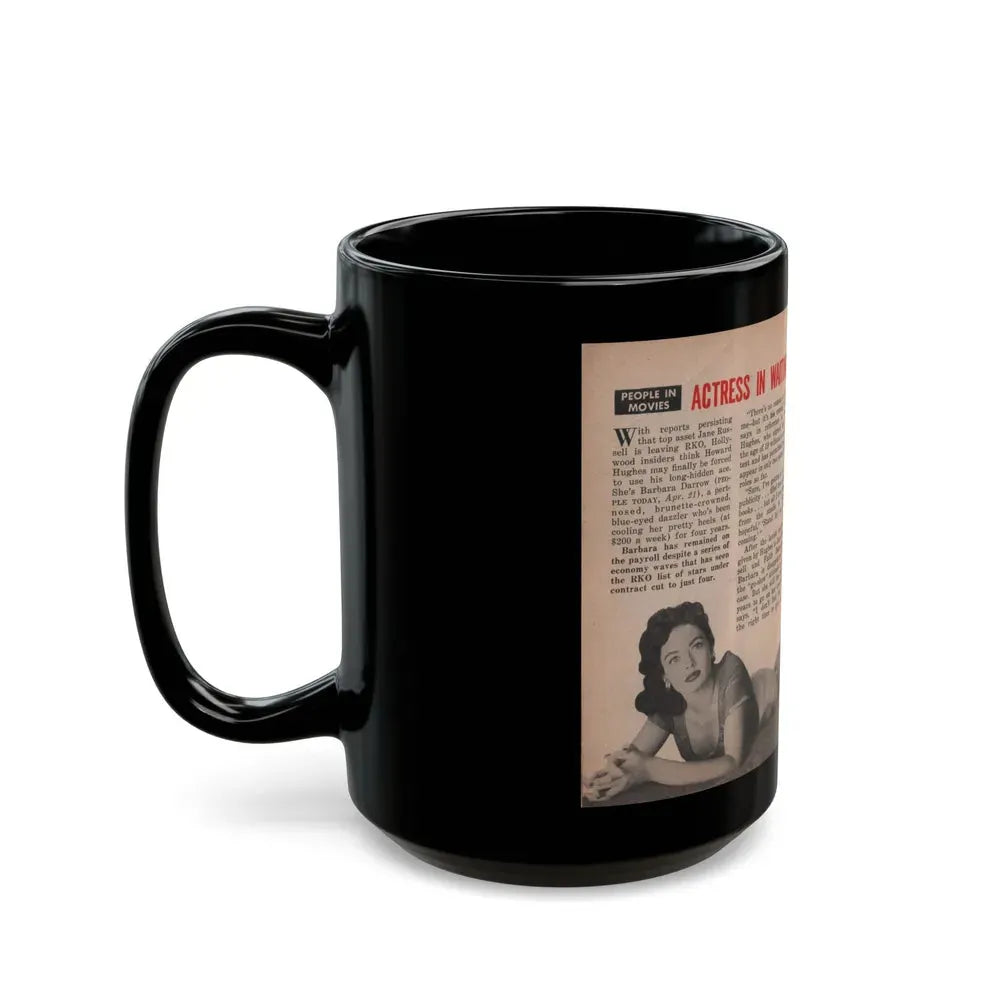 Barbara Darrow #27 - 5 B&W Photos & Article from People Pocket Mag. 12-29-54 (Vintage Female Icon) Black Coffee Mug - Go Mug Yourself