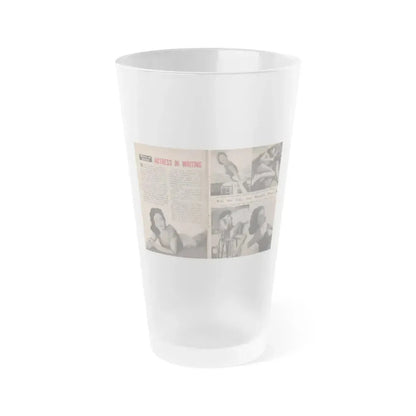 Barbara Darrow #27 - 5 B&W Photos & Article from People Pocket Mag. 12-29-54 (Vintage Female Icon) Frosted Pint Glass 16oz 16oz Frosted - Go Mug Yourself