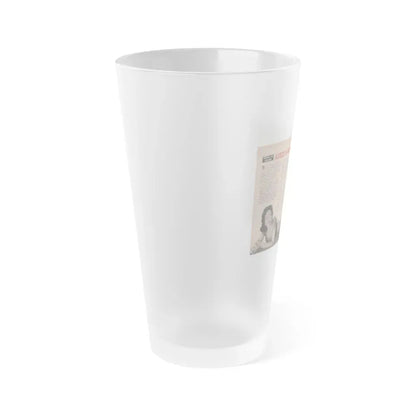 Barbara Darrow #27 - 5 B&W Photos & Article from People Pocket Mag. 12-29-54 (Vintage Female Icon) Frosted Pint Glass 16oz - Go Mug Yourself