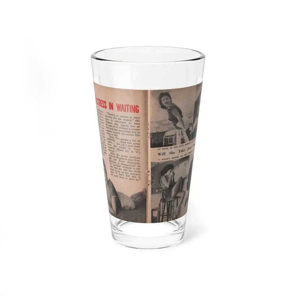 Barbara Darrow #27 - 5 B&W Photos & Article from People Pocket Mag. 12-29-54 (Vintage Female Icon) Pint Glass 16oz 16oz - Go Mug Yourself