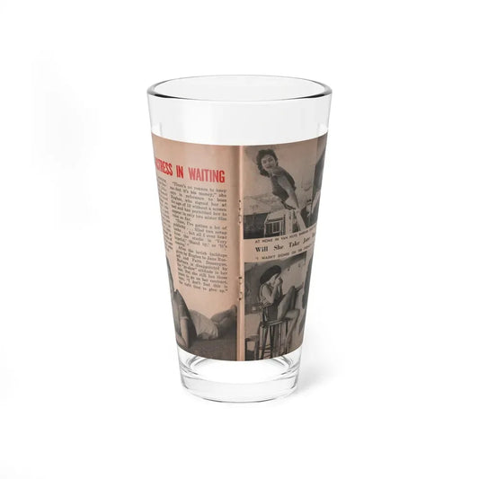 Barbara Darrow #27 - 5 B&W Photos & Article from People Pocket Mag. 12-29-54 (Vintage Female Icon) Pint Glass 16oz 16oz - Go Mug Yourself