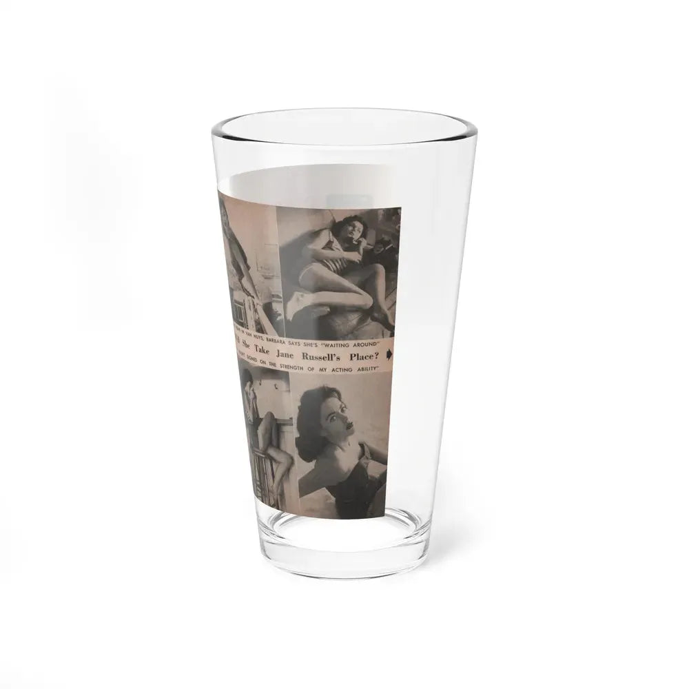 Barbara Darrow #27 - 5 B&W Photos & Article from People Pocket Mag. 12-29-54 (Vintage Female Icon) Pint Glass 16oz - Go Mug Yourself