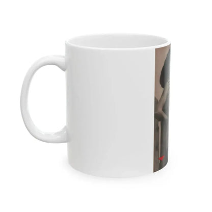 Barbara Darrow #28 - 1 B&W Centerfold Photo & Small Article from People Pocket Mag. 12-29-54 (Vintage Female Icon) White Coffee Mug - Go Mug Yourself