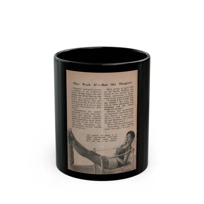 Barbara Darrow #29 - 1 B&W Photo & Article from People Pocket Mag. 12-29-54 (Vintage Female Icon) Black Coffee Mug 11oz - Go Mug Yourself