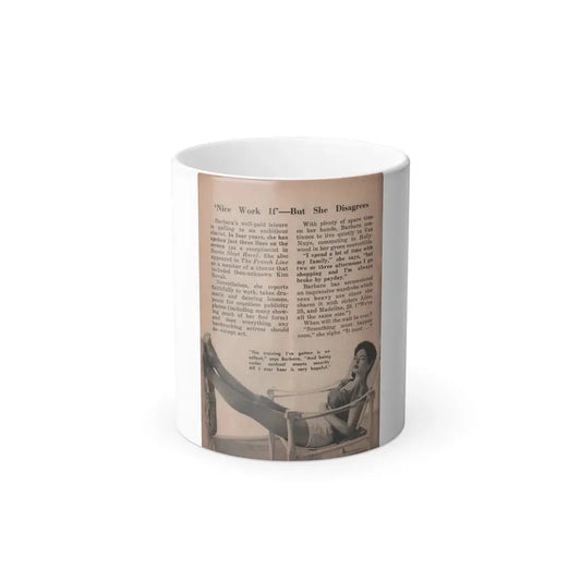 Barbara Darrow #29 - 1 B&W Photo & Article from People Pocket Mag. 12-29-54 (Vintage Female Icon) Color Changing Mug 11oz 11oz - Go Mug Yourself