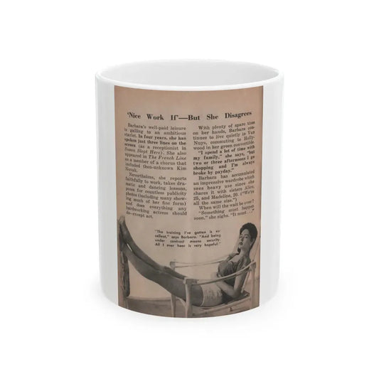 Barbara Darrow #29 - 1 B&W Photo & Article from People Pocket Mag. 12-29-54 (Vintage Female Icon) White Coffee Mug 11oz - Go Mug Yourself