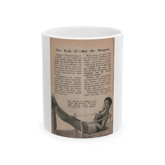 Barbara Darrow #29 - 1 B&W Photo & Article from People Pocket Mag. 12-29-54 (Vintage Female Icon) White Coffee Mug 11oz - Go Mug Yourself
