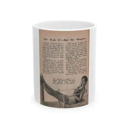 Barbara Darrow #29 - 1 B&W Photo & Article from People Pocket Mag. 12-29-54 (Vintage Female Icon) White Coffee Mug 11oz - Go Mug Yourself