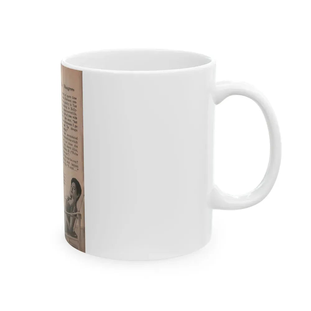 Barbara Darrow #29 - 1 B&W Photo & Article from People Pocket Mag. 12-29-54 (Vintage Female Icon) White Coffee Mug - Go Mug Yourself