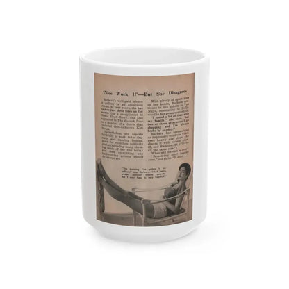 Barbara Darrow #29 - 1 B&W Photo & Article from People Pocket Mag. 12-29-54 (Vintage Female Icon) White Coffee Mug - Go Mug Yourself