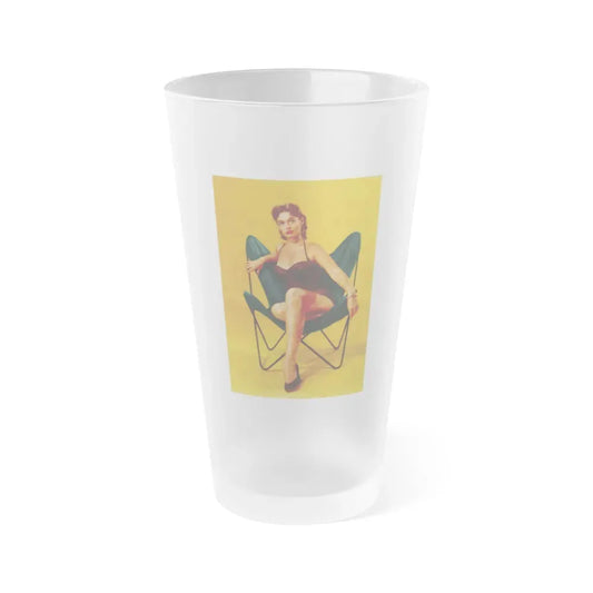 Barbara Darrow #30 - Barbara on Back Cover in Color of BRIEF Digest Mag. Nov. '54 1 (Vintage Female Icon) Frosted Pint Glass 16oz 16oz Frosted - Go Mug Yourself
