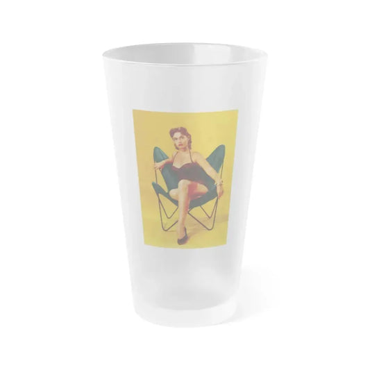Barbara Darrow #30 - Barbara on Back Cover in Color of BRIEF Digest Mag. Nov. '54 1 (Vintage Female Icon) Frosted Pint Glass 16oz 16oz Frosted - Go Mug Yourself