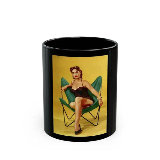 Barbara Darrow #30 - Barbara on Back Cover in Color of BRIEF Digest Mag. Nov. '54 (Vintage Female Icon) Black Coffee Mug 11oz - Go Mug Yourself