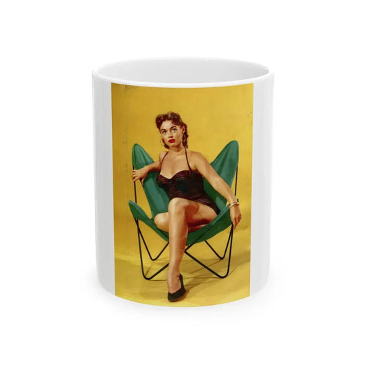 Barbara Darrow #30 - Barbara on Back Cover in Color of BRIEF Digest Mag. Nov. '54 (Vintage Female Icon) White Coffee Mug 11oz - Go Mug Yourself