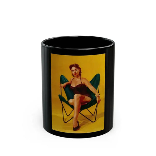 Barbara Darrow #30 - Barbara on Back Cover in Color of BRIEF Digest Mag. Nov. '54_1 (Vintage Female Icon) Black Coffee Mug 11oz - Go Mug Yourself