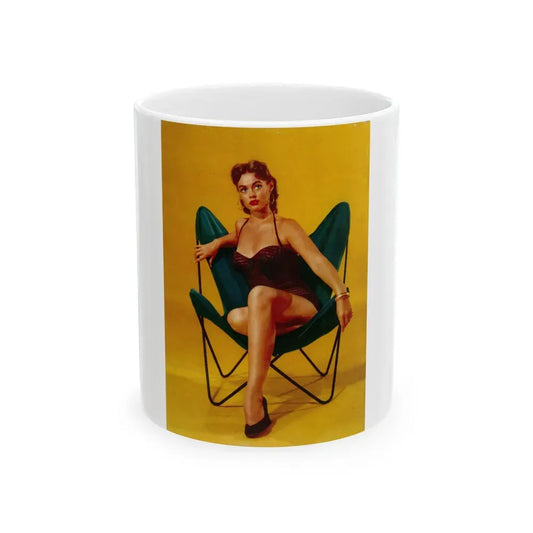 Barbara Darrow #30 - Barbara on Back Cover in Color of BRIEF Digest Mag. Nov. '54_1 (Vintage Female Icon) White Coffee Mug 11oz - Go Mug Yourself