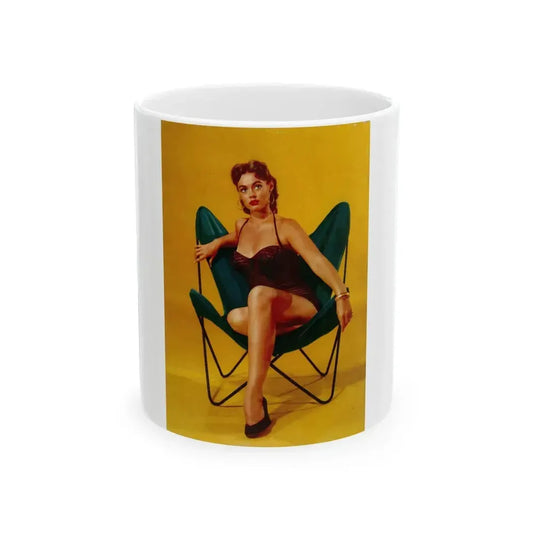 Barbara Darrow #30 - Barbara on Back Cover in Color of BRIEF Digest Mag. Nov. '54_1 (Vintage Female Icon) White Coffee Mug 11oz - Go Mug Yourself