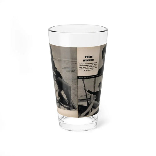Barbara Darrow #31 - 3 B&W Photos & 3 Captions from Picture Digest Mag. April '56 1 (Vintage Female Icon) Pint Glass 16oz 16oz - Go Mug Yourself
