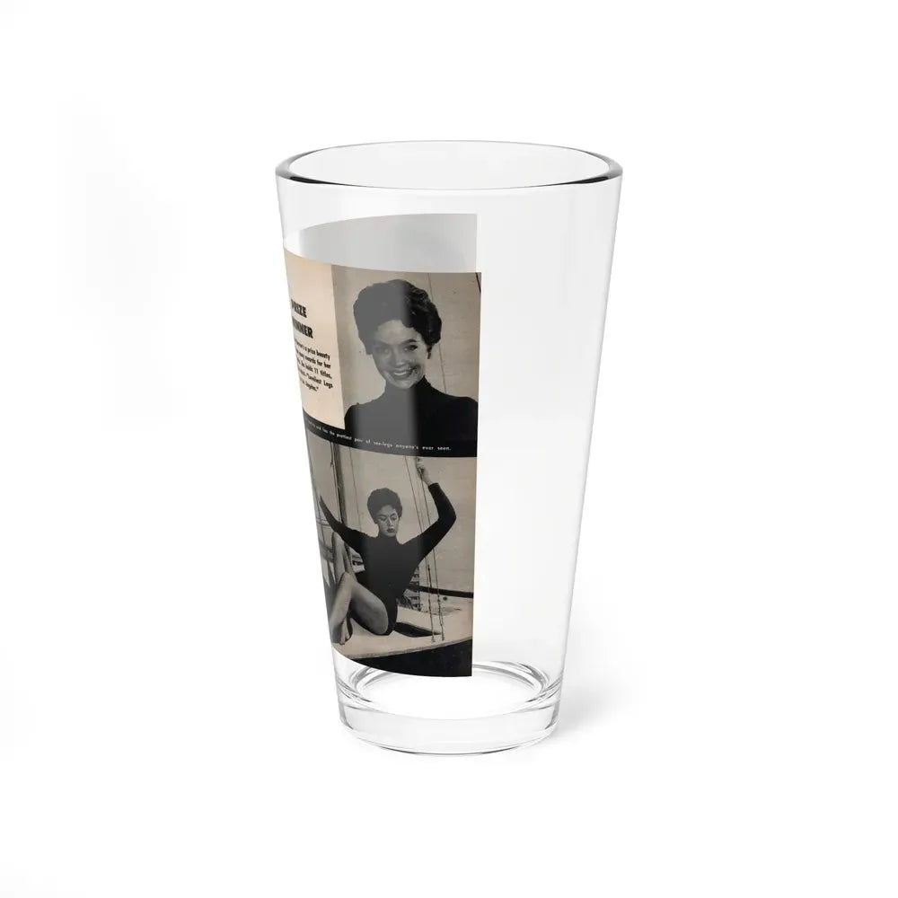 Barbara Darrow #31 - 3 B&W Photos & 3 Captions from Picture Digest Mag. April '56 1 (Vintage Female Icon) Pint Glass 16oz - Go Mug Yourself