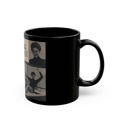 Barbara Darrow #31 - 3 B&W Photos & 3 Captions from Picture Digest Mag. April '56 (Vintage Female Icon) Black Coffee Mug - Go Mug Yourself