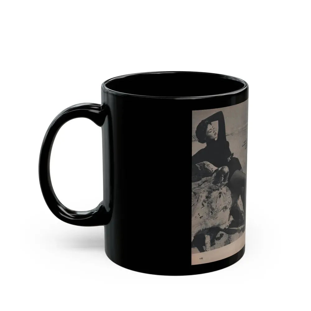 Barbara Darrow #31 - 3 B&W Photos & 3 Captions from Picture Digest Mag. April '56 (Vintage Female Icon) Black Coffee Mug - Go Mug Yourself