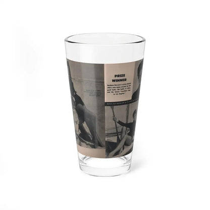 Barbara Darrow #31 - 3 B&W Photos & 3 Captions from Picture Digest Mag. April '56 (Vintage Female Icon) Pint Glass 16oz 16oz - Go Mug Yourself