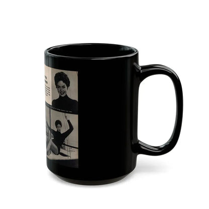 Barbara Darrow #31 - 3 B&W Photos & 3 Captions from Picture Digest Mag. April '56_1 (Vintage Female Icon) Black Coffee Mug - Go Mug Yourself