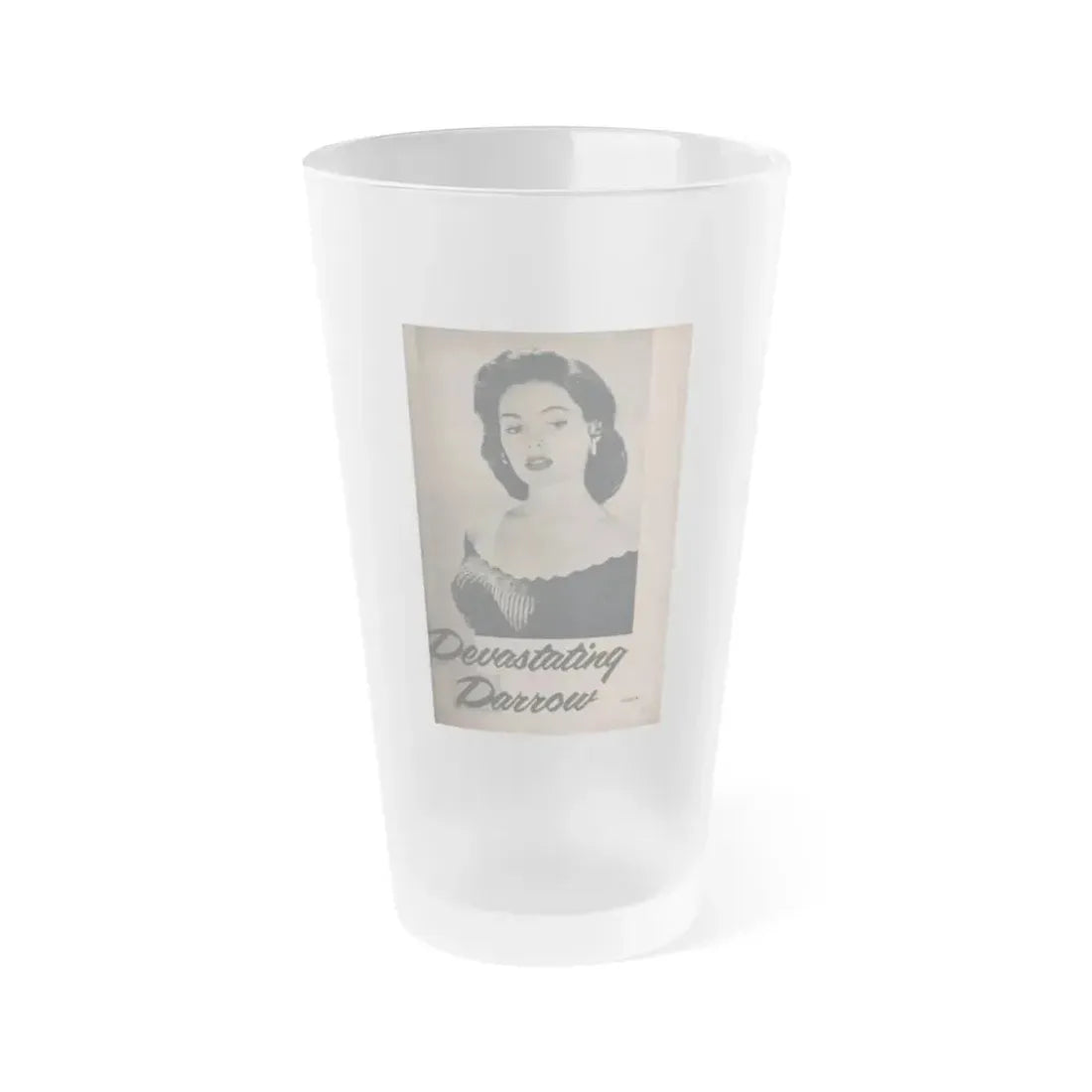 Barbara Darrow #33 - 1 B&W Photo from PHOTO Digest Mag. Dec. '54 (Vintage Female Icon) Frosted Pint Glass 16oz 16oz Frosted - Go Mug Yourself