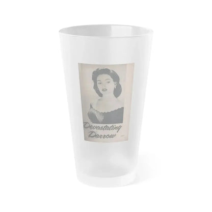 Barbara Darrow #33 - 1 B&W Photo from PHOTO Digest Mag. Dec. '54 (Vintage Female Icon) Frosted Pint Glass 16oz 16oz Frosted - Go Mug Yourself