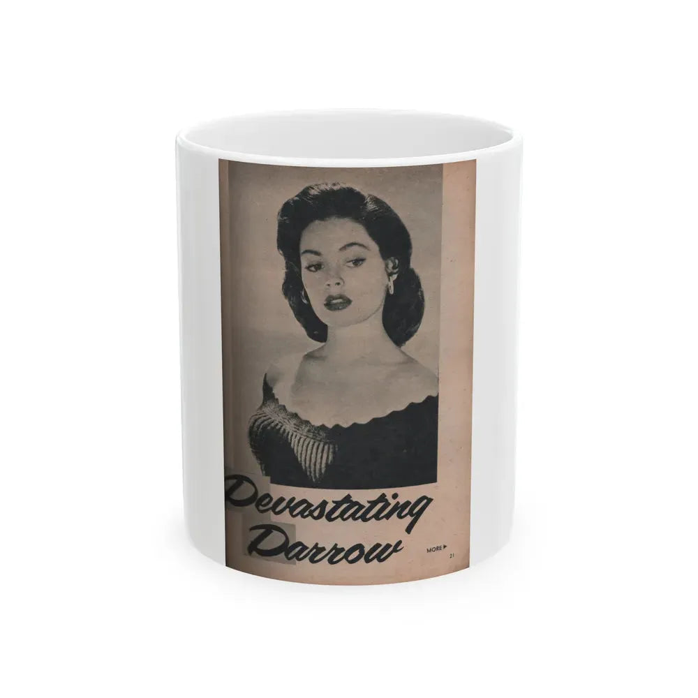 Barbara Darrow #33 - 1 B&W Photo from PHOTO Digest Mag. Dec. '54 (Vintage Female Icon) White Coffee Mug 11oz - Go Mug Yourself