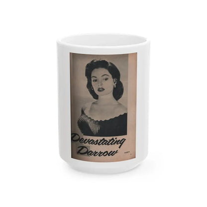 Barbara Darrow #33 - 1 B&W Photo from PHOTO Digest Mag. Dec. '54 (Vintage Female Icon) White Coffee Mug 15oz - Go Mug Yourself