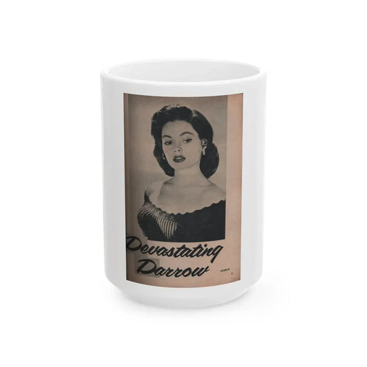 Barbara Darrow #33 - 1 B&W Photo from PHOTO Digest Mag. Dec. '54 (Vintage Female Icon) White Coffee Mug 15oz - Go Mug Yourself