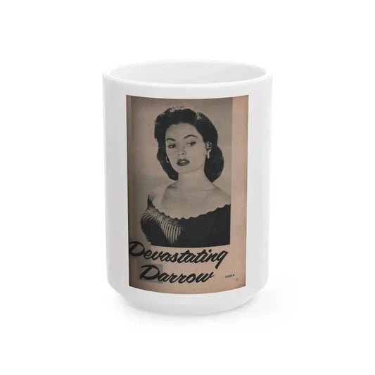 Barbara Darrow #33 - 1 B&W Photo from PHOTO Digest Mag. Dec. '54 (Vintage Female Icon) White Coffee Mug 15oz - Go Mug Yourself