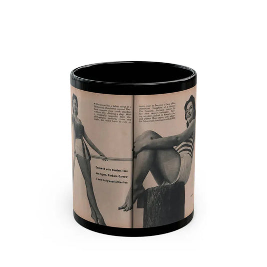 Barbara Darrow #34 - 2 B&W Photos, Caption & Short Article from PHOTO Digest Mag. Dec. '54 (Vintage Female Icon) Black Coffee Mug 11oz - Go Mug Yourself