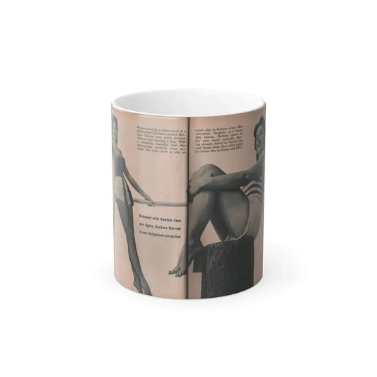 Barbara Darrow #34 - 2 B&W Photos, Caption & Short Article from PHOTO Digest Mag. Dec. '54 (Vintage Female Icon) Color Changing Mug 11oz 11oz - Go Mug Yourself