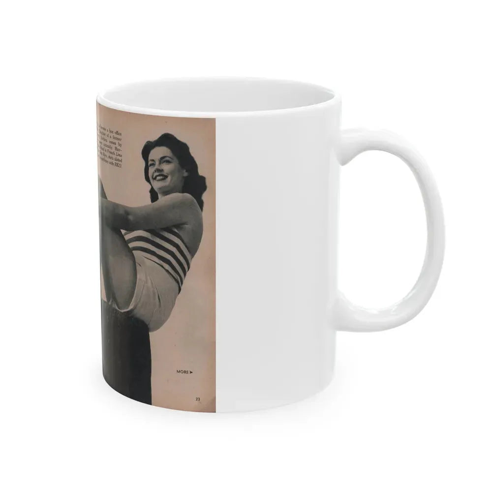 Barbara Darrow #34 - 2 B&W Photos, Caption & Short Article from PHOTO Digest Mag. Dec. '54 (Vintage Female Icon) White Coffee Mug - Go Mug Yourself