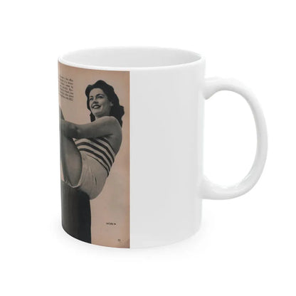 Barbara Darrow #34 - 2 B&W Photos, Caption & Short Article from PHOTO Digest Mag. Dec. '54 (Vintage Female Icon) White Coffee Mug - Go Mug Yourself