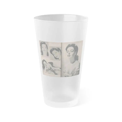 Barbara Darrow #35 - 4 B&W Photos from PHOTO Mag. Dec. '54 (Vintage Female Icon) Frosted Pint Glass 16oz 16oz Frosted - Go Mug Yourself